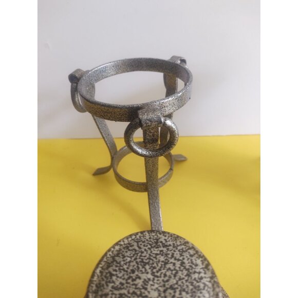 Decorative Ornate Powdered Black metal Vases/Candle Holder set(2) - Picture 5 of 12